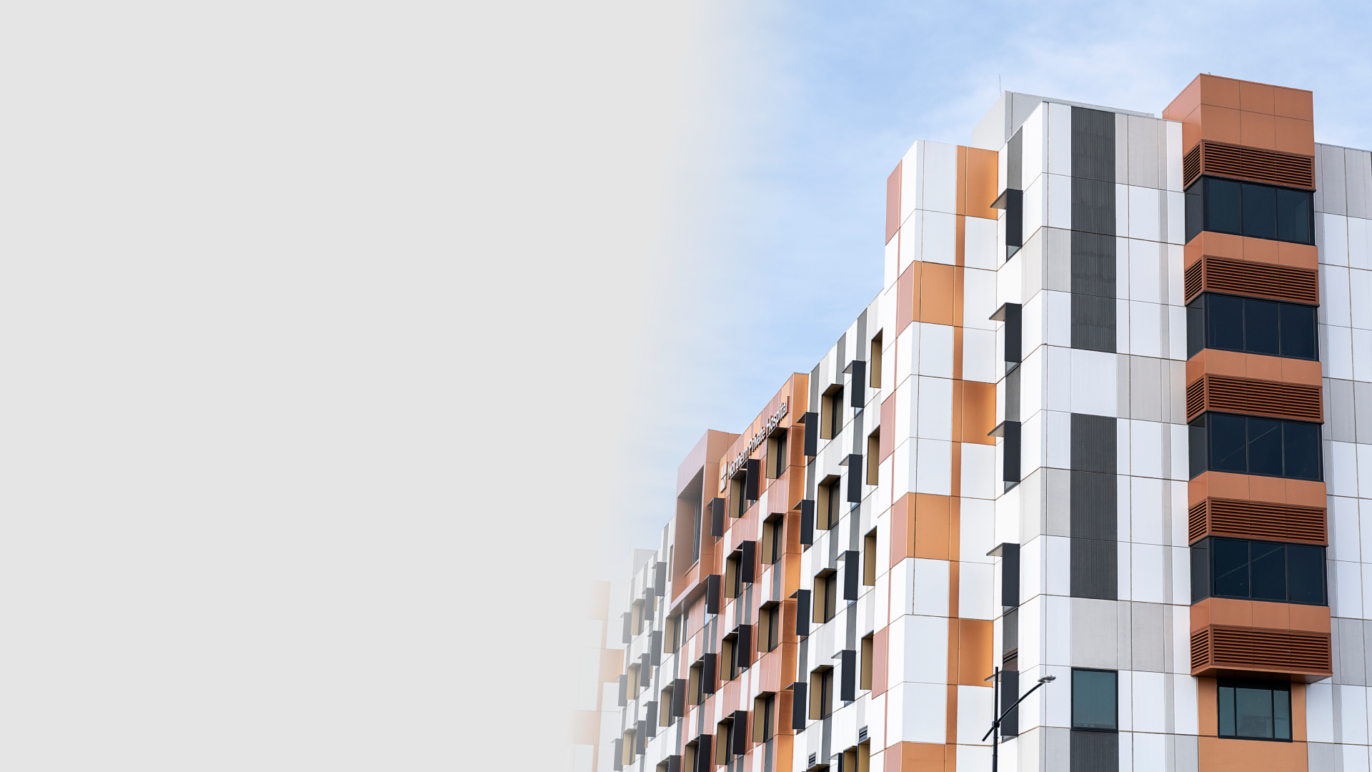 Contemporary apartment building with balconies
